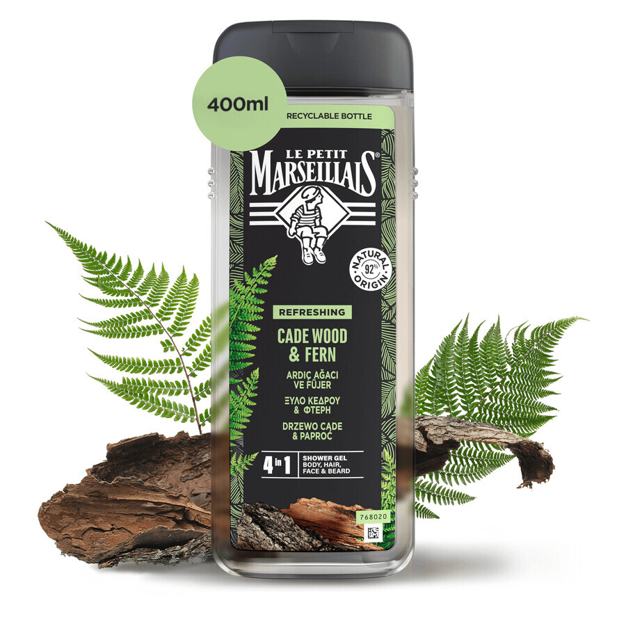 Le Petit Marseillais, 3 in 1 shower gel for men, cadastre, 400 ml