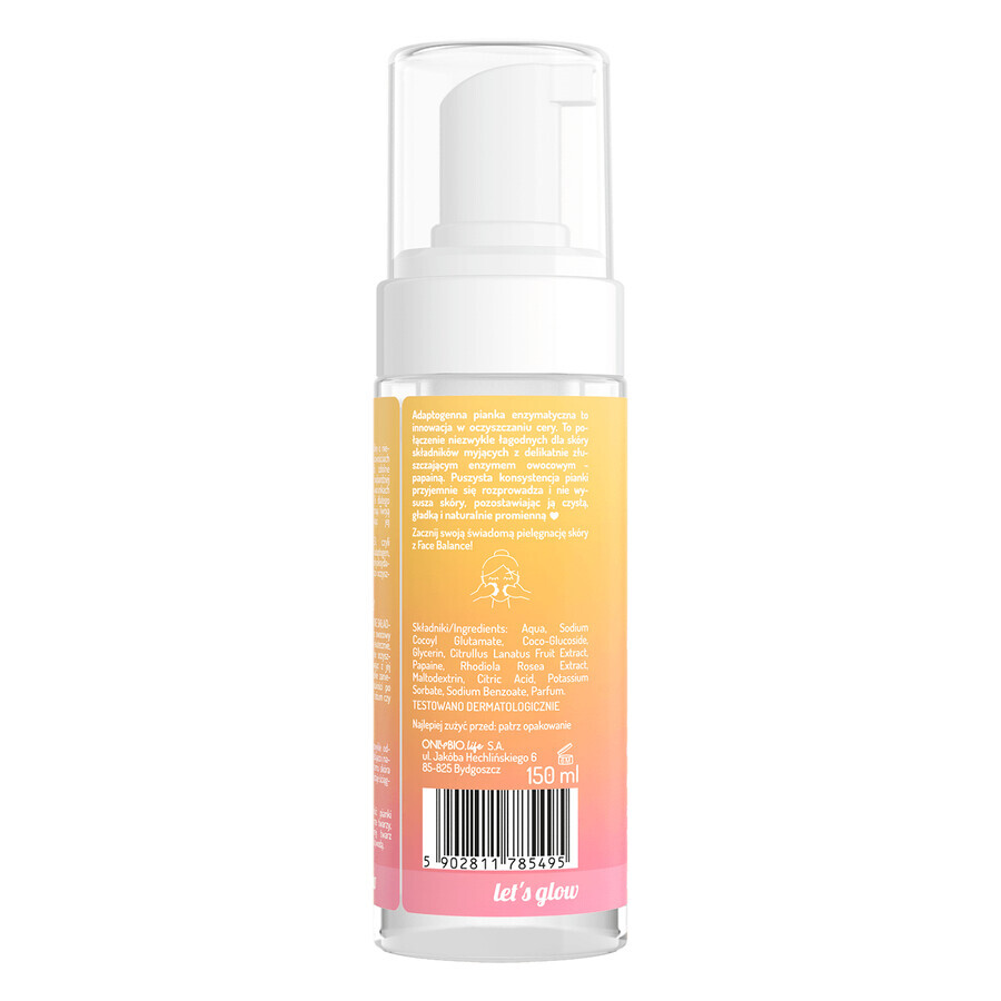 OnlyBio Face in Balance Facial foam with adaptogenic enzymes, 150 ml