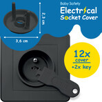 Sipo, contact protection set, socket covers, black 12 pieces Sipo, contact protection set, socket covers, black 12 pieces
