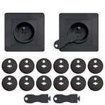 Sipo, contact protection set, socket covers, black 12 pieces Sipo, contact protection set, socket covers, black 12 pieces