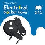 Sipo, contact protection set, socket covers, black 12 pieces Sipo, contact protection set, socket covers, black 12 pieces