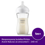 Avent Natural Response Glass Bottle with Reactive Teat Flow 3 SCY933/01 After 1 Month 240ml Avent Natural Response Glass Bottle with Reactive Teat Flow 3 SCY933/01 After 1 Month 240ml
