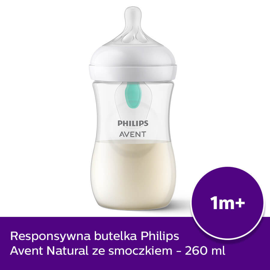 Avent Natural Response Reactive Teat Bottle with AirFree Valve Flow 3 SCY673/01 After 1 Month 260ml