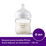 Avent Natural Response, glass bottle with reactive teat, flow 2, SCY930/01, from birth, 120ml Avent Natural Response, glass bottle with reactive teat, flow 2, SCY930/01, from birth, 120ml