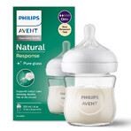 Avent Natural Response, glass bottle with reactive teat, flow 2, SCY930/01, from birth, 120ml Avent Natural Response, glass bottle with reactive teat, flow 2, SCY930/01, from birth, 120ml