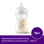 Avent Natural Response Bottle with Reactive Teat, Giraffes, Flow 3, SCY903/66, After 1 Month, 260ml Avent Natural Response Bottle with Reactive Teat, Giraffes, Flow 3, SCY903/66, After 1 Month, 260ml