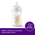 Avent Natural Response Bottle with Reactive Teat, Giraffes, Flow 3, SCY903/66, After 1 Month, 260ml Avent Natural Response Bottle with Reactive Teat, Giraffes, Flow 3, SCY903/66, After 1 Month, 260ml