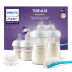 Avent Natural Response, set of 4 sensitive bottles + cleaning brush + ultra soft pacifier, SCD838/11 Avent Natural Response, set of 4 sensitive bottles + cleaning brush + ultra soft pacifier, SCD838/11