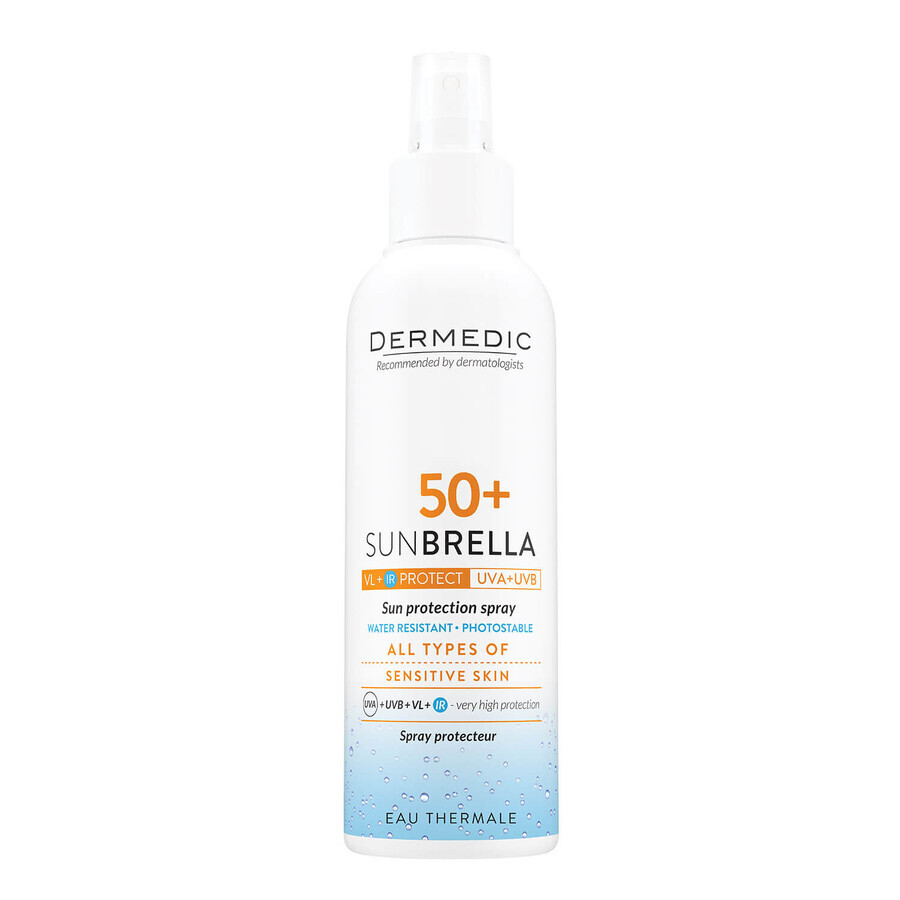 Dermedic Sunbrella set, protective spray, SPF 50+, 150 ml + H2O micellar lotion, dehydrated and dry skin, 100 ml