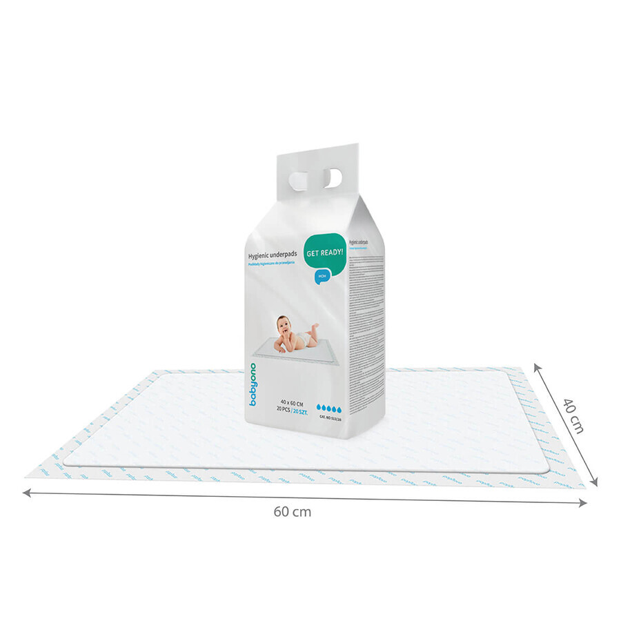 BabyOno sanitary pads for changing, 40 x 60 cm, 20 pieces