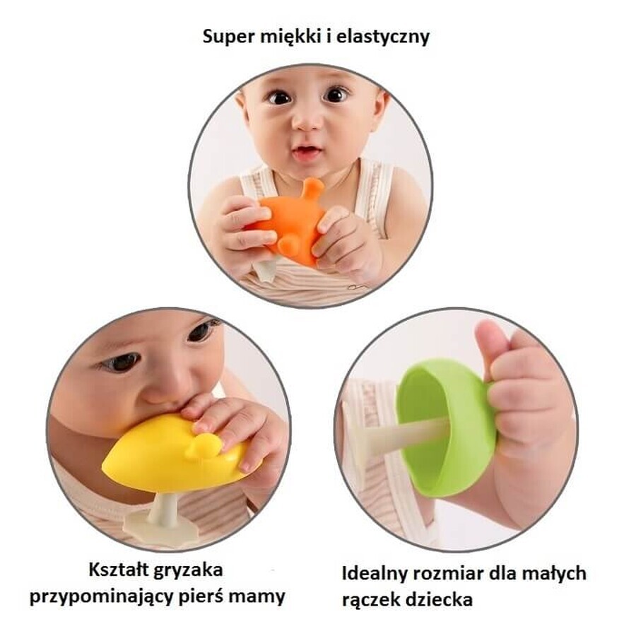 Mombella, pacifier, mushrooms, green, from 3 months, 1 pc