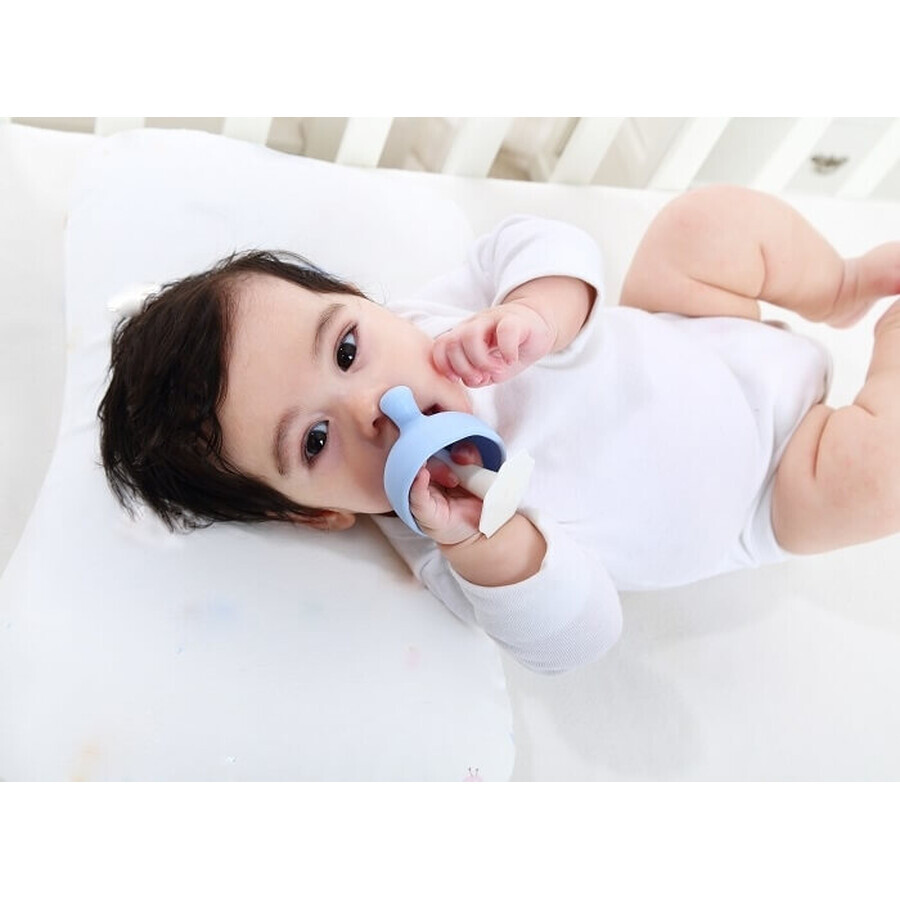 Mombella, pacifier, mushrooms, light blue, from 3 months, 1 pc