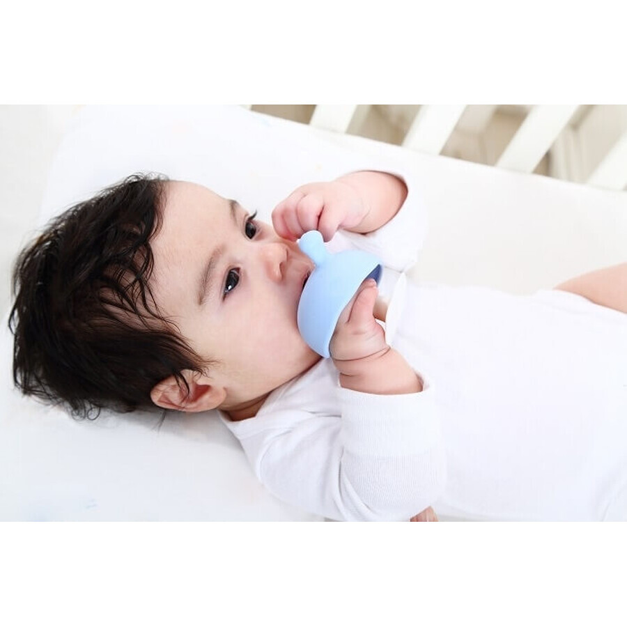 Mombella, pacifier, mushrooms, light blue, from 3 months, 1 pc