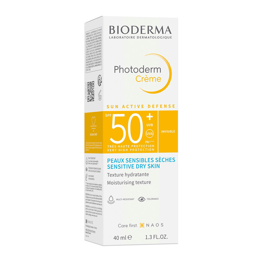 Set Bioderma Photoderm Creme, crema protettiva per il viso, pelle secca, SPF 50+, 40 ml + gel-crema lenitivo per prolungare l'abbronzatura, 100 ml