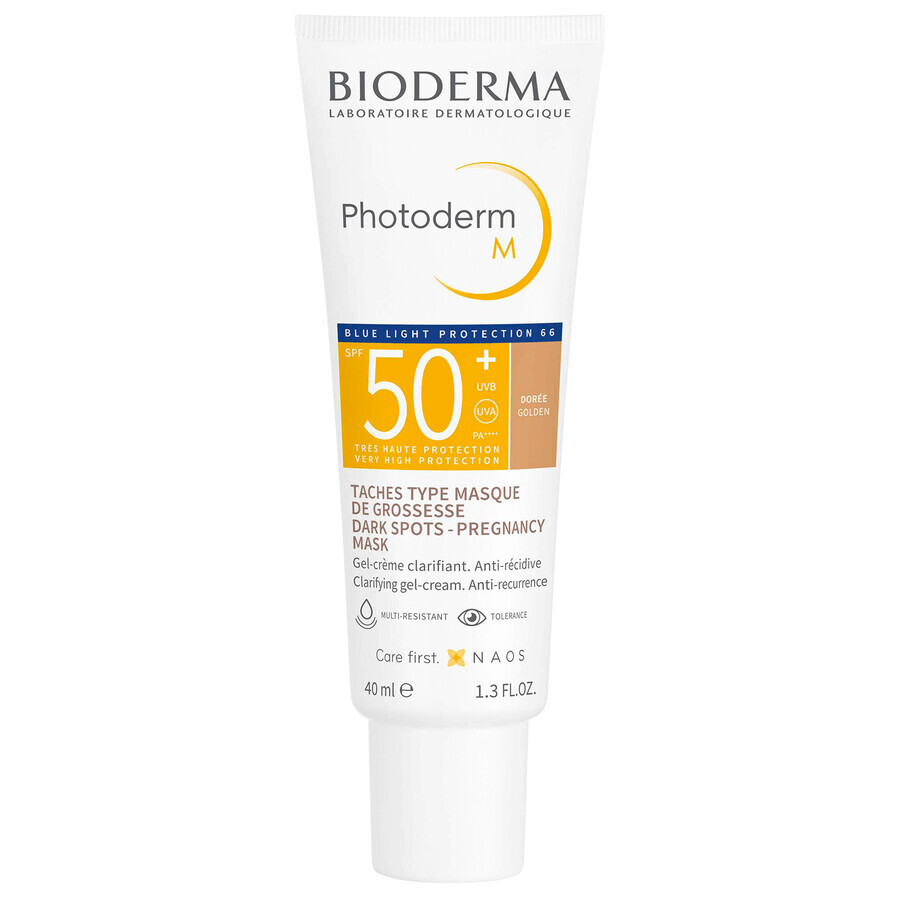 Set Bioderma Photoderm M, protective cream for skin prone to hyperpigmentation, dark, SPF 50+, 40 ml + soothing gel-cream for prolonging the tan, 100 ml