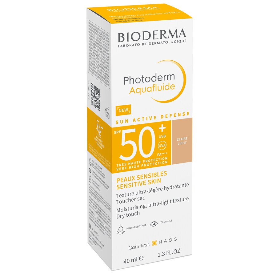 Set Bioderma Photoderm Aquafluide, protezione solare ultraleggera per pelli normali, leggera, SPF 50+, 40 ml + gel-crema lenitivo per prolungare l'abbronzatura, 100 ml