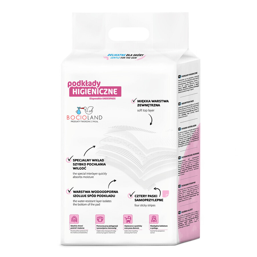 Bocioland, disposable sanitary absorbent, 60 cm x 90 cm, 10 pieces