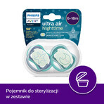 Avent Ultra Air Nighttime, fopspeen, silicone, symmetrisch, glow-in-the-dark, jongen, SCF376/13, 6-18 maanden, 2 stuks Avent Ultra Air Nighttime, fopspeen, silicone, symmetrisch, glow-in-the-dark, jongen, SCF376/13, 6-18 maanden, 2 stuks
