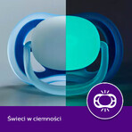 Avent Ultra Air Nighttime, fopspeen, silicone, symmetrisch, glow-in-the-dark, jongen, SCF376/13, 6-18 maanden, 2 stuks Avent Ultra Air Nighttime, fopspeen, silicone, symmetrisch, glow-in-the-dark, jongen, SCF376/13, 6-18 maanden, 2 stuks