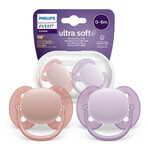 Avent Ultra Soft Pacifier, Silicone, Symmetrical, Girl, SCF091/31, 0-6 Months, 2 Pieces Avent Ultra Soft Pacifier, Silicone, Symmetrical, Girl, SCF091/31, 0-6 Months, 2 Pieces