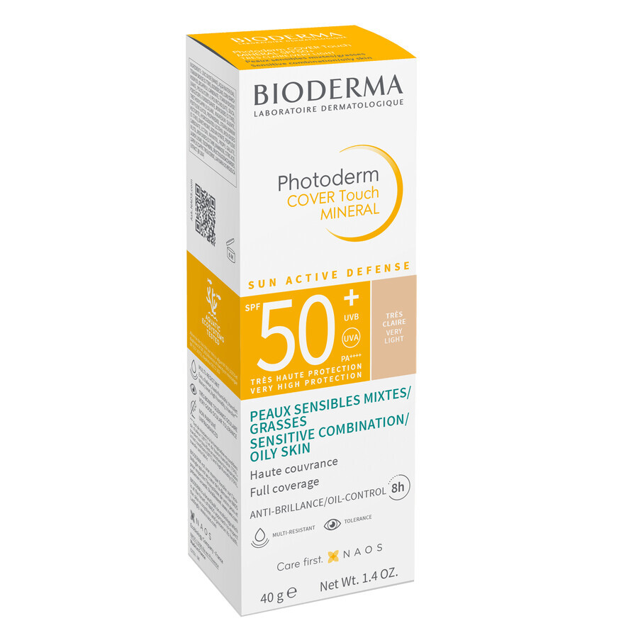 Bioderma Photoderm set, fluido minerale opaco, molto leggero, SPF 50+, 40 g + gel-crema lenitivo per prolungare l'abbronzatura, 100 ml