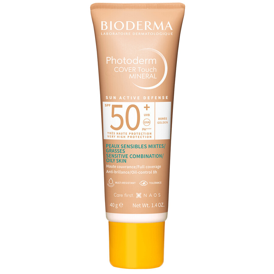 Set Bioderma Photoderm, fluido minerale opaco, scuro, SPF 50+, 40 g + gel-crema lenitivo per prolungare l'abbronzatura, 100 ml