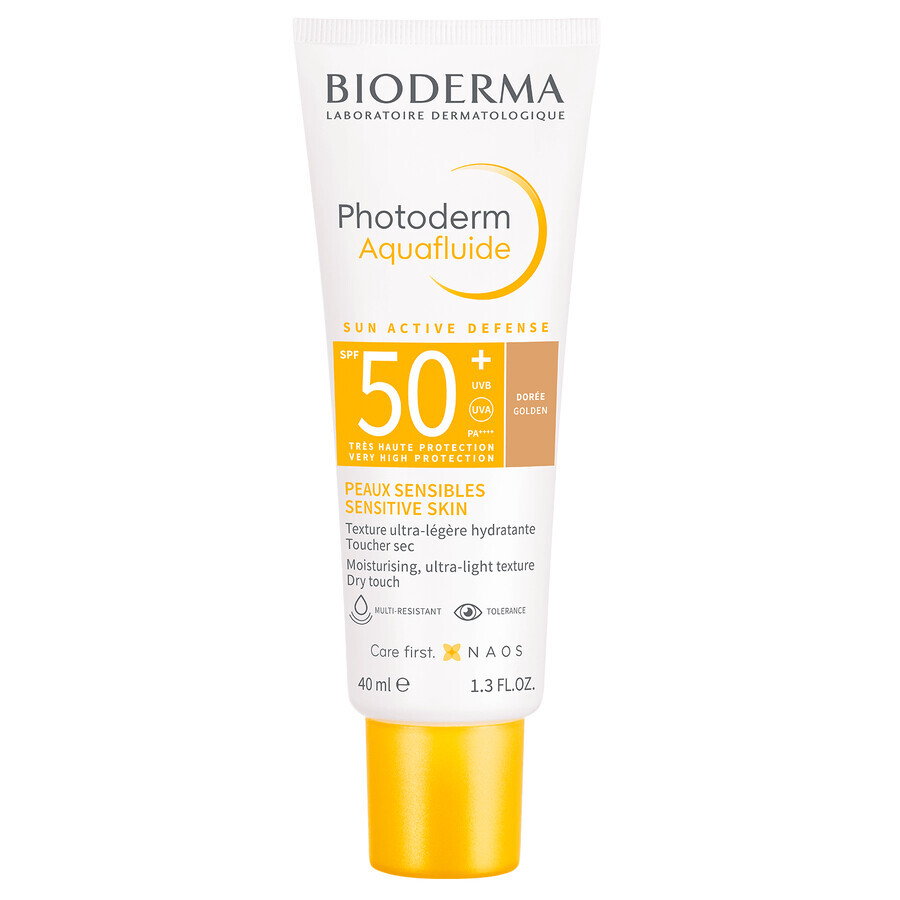 Set Bioderma Photoderm, fluido solare ultraleggero, scuro, SPF 50+, 40 ml + gel-crema lenitiva per l'abbronzatura, 100 ml