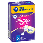 Always Platinum, maandverband met vleugels, maat 3, Dag & Nacht, 22 stuks Always Platinum, maandverband met vleugels, maat 3, Dag & Nacht, 22 stuks
