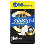 Always Ultra Sanitary Napkins with Wings, Size 4, Secure Night, 24 pcs Always Ultra Sanitary Napkins with Wings, Size 4, Secure Night, 24 pcs