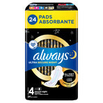 Always Ultra Sanitary Napkins with Wings, Size 4, Secure Night, 24 pcs Always Ultra Sanitary Napkins with Wings, Size 4, Secure Night, 24 pcs