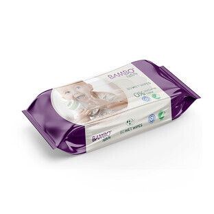 Fragrance-free wet wipes, 80 pieces, Bambo Nature