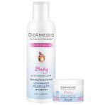 Dermedic Linum Emolient Baby, creamy cleansing gel from the first day of life, dry skin, atopic skin, with psoriasis symptoms, 200 ml + oily face and body butter, 30 ml free