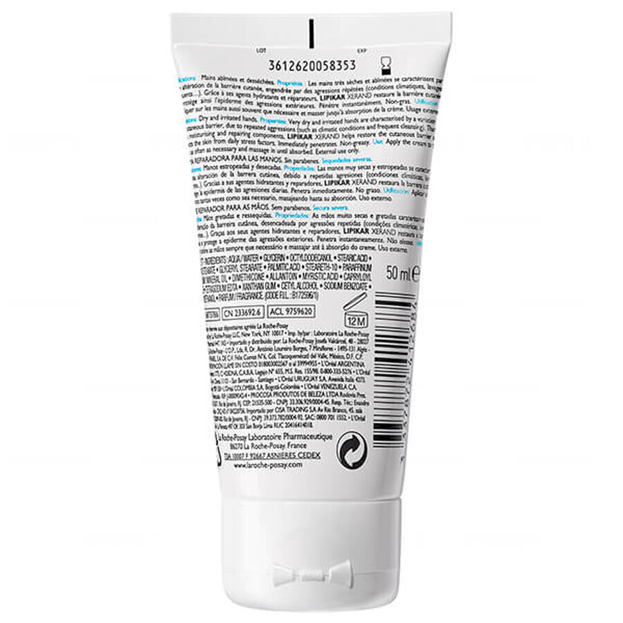 La Roche-Posay Lipikar Xerand, hand cream, very dry skin, 50 ml