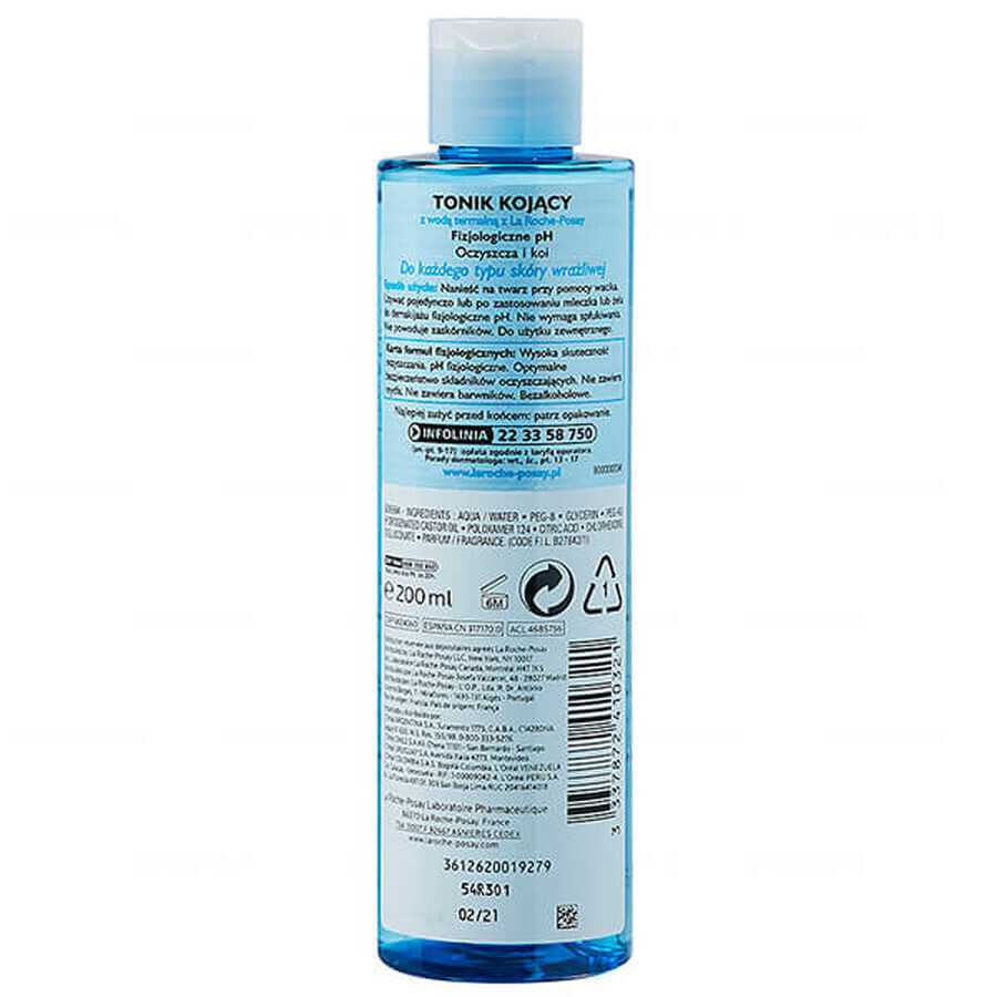La Roche-Posay Physiological Tonico Lenitivo, 200 ml, L'Oréal