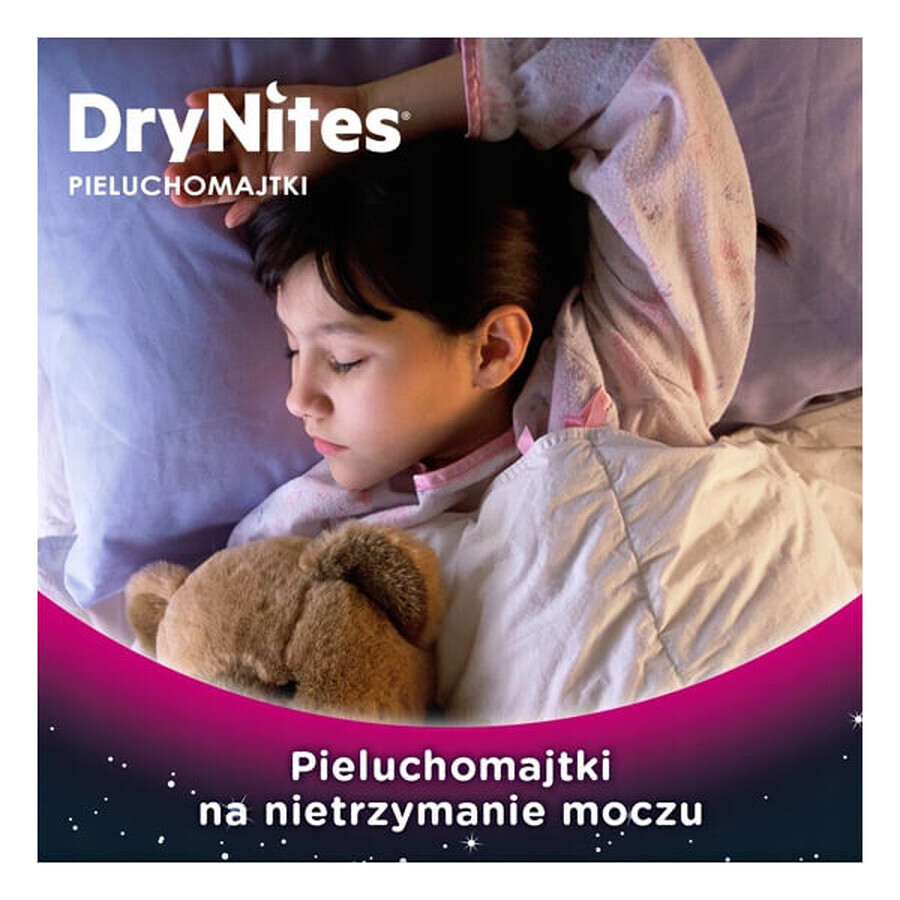 Huggies DryNites Girls, mutandine per la notte, per bambine, 4-7 anni, 17-30 kg, 10 pezzi