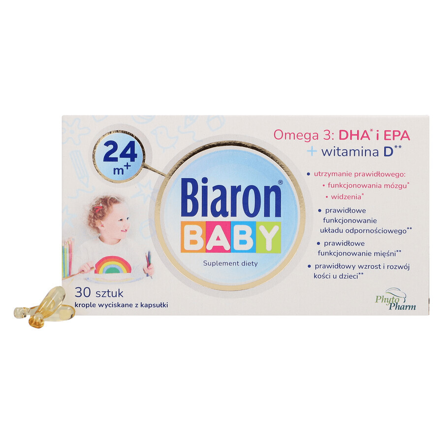 Biaron Baby 24m+, voor kinderen vanaf 2 jaar, 30 afdraaibare capsules Biaron Baby 24m+, voor kinderen vanaf 2 jaar, 30 afdraaibare capsules