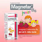Magnefar B6 Junior, liquid for children from 3 years and adults, raspberry flavor, 120 ml Magnefar B6 Junior, liquid for children from 3 years and adults, raspberry flavor, 120 ml