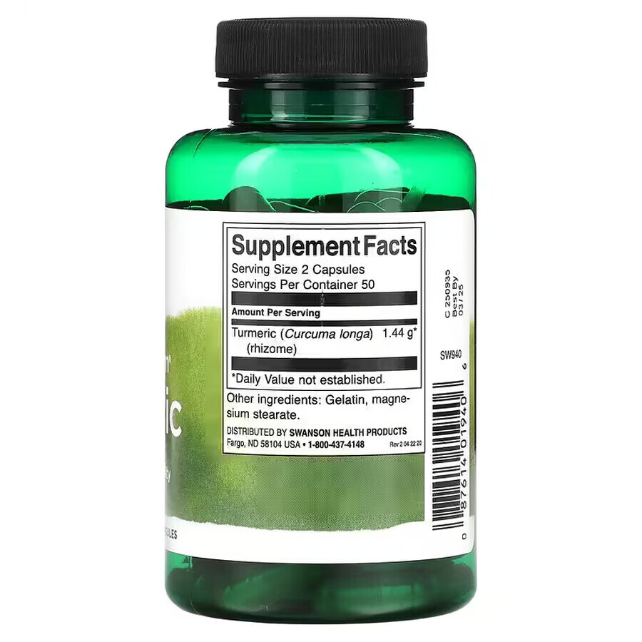 Swanson Full Spectrum Turmeric, turmeric, 100 capsules