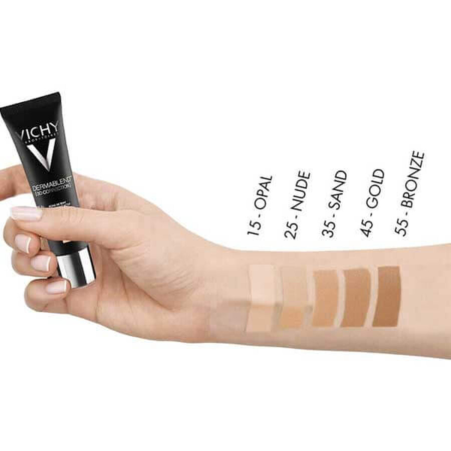 Vichy Dermablend 3D, foundation for leveling the skin surface, 15 Opal, 30 ml