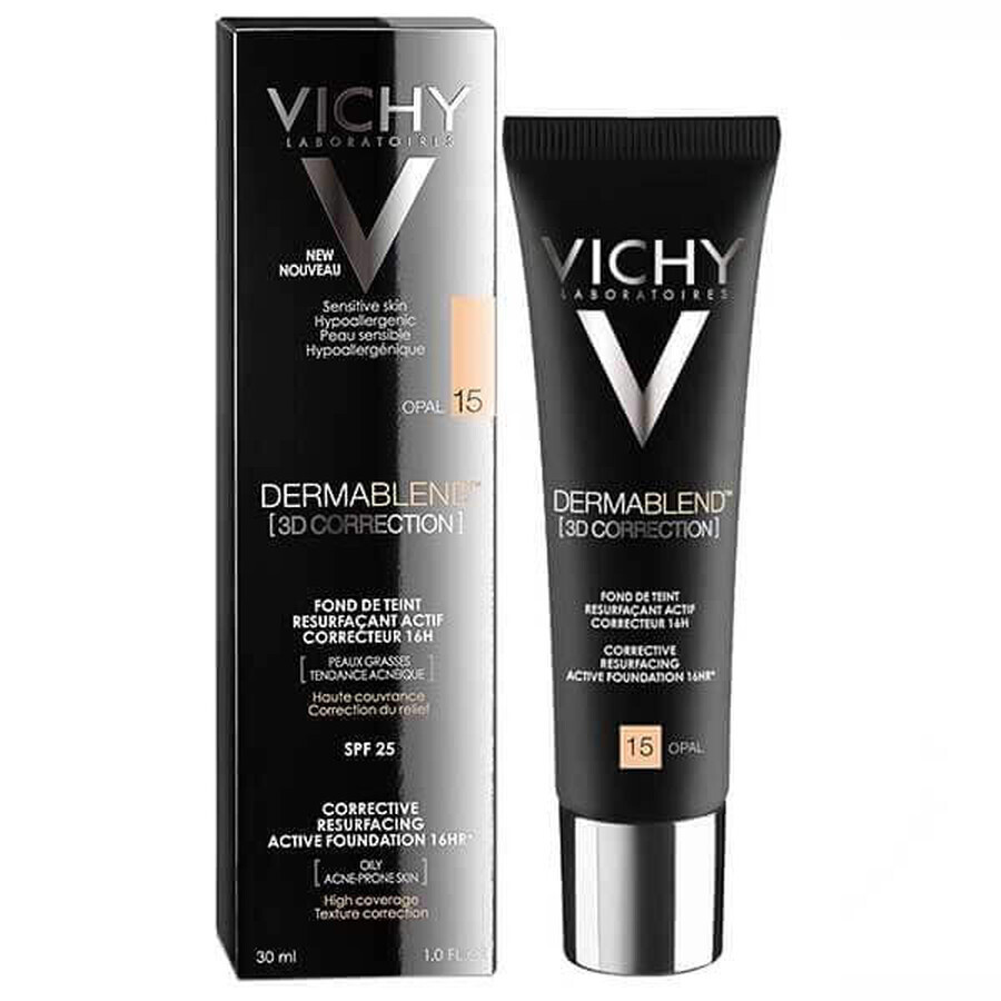 Vichy Dermablend 3D, foundation for leveling the skin surface, 15 Opal, 30 ml