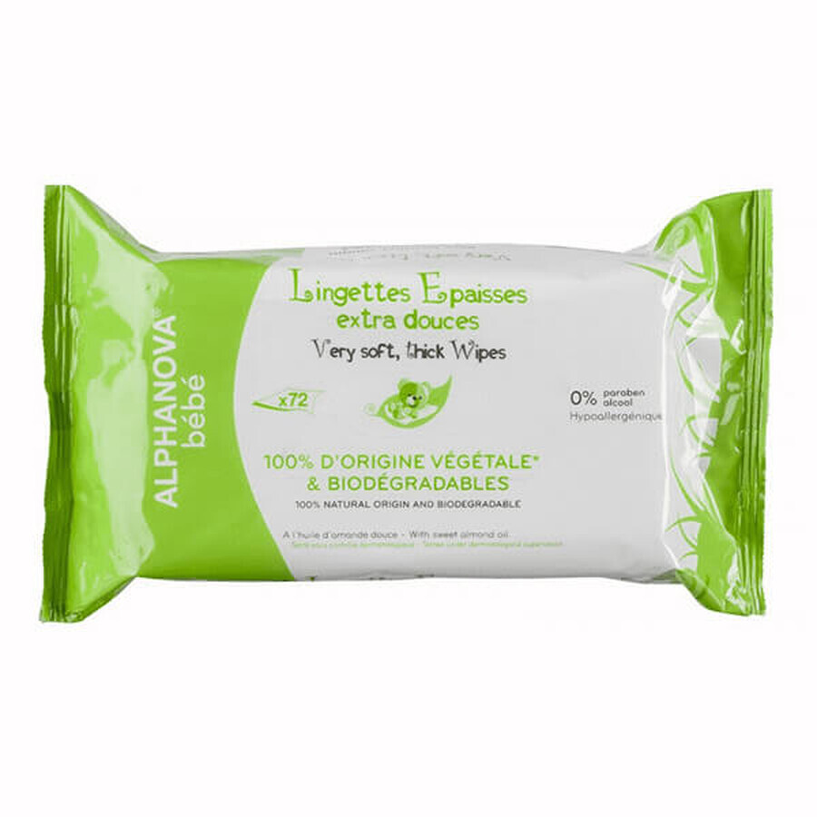 Alphanova Baby, wet wipes, 3 x 60 pcs