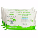 Alphanova Baby, wet wipes, 3 x 60 pcs