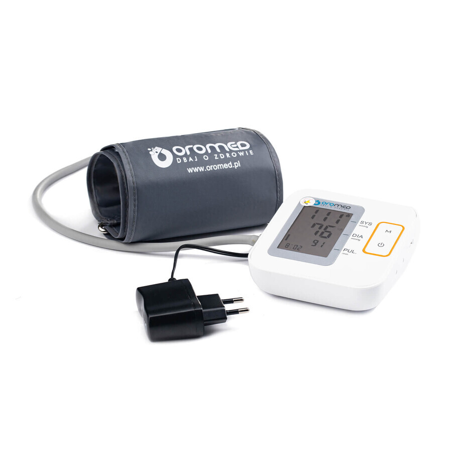 Oromed Oro-N2 Basic, automatic upper arm blood pressure monitor with power supply