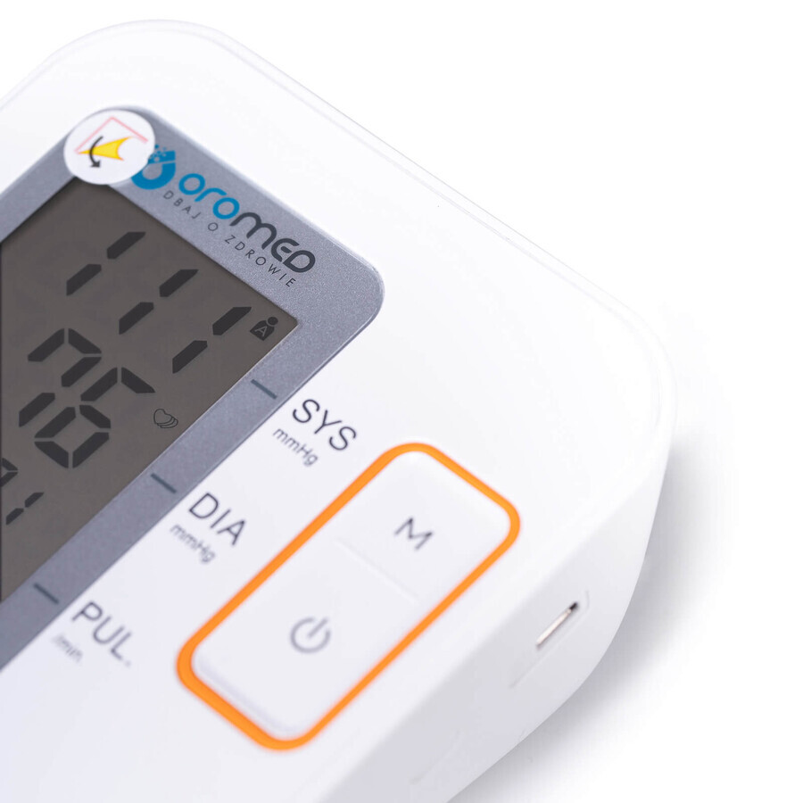 Oromed Oro-N2 Basic, automatic upper arm blood pressure monitor with power supply