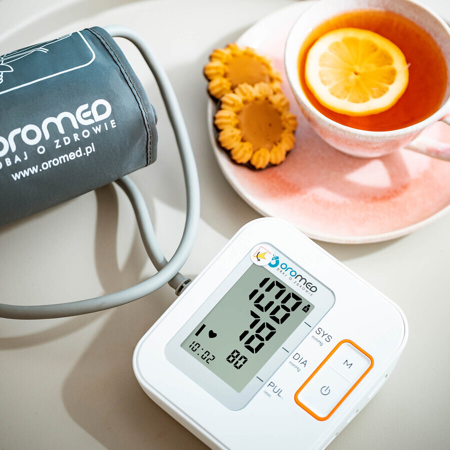 Oromed Oro-N2 Basic, automatic upper arm blood pressure monitor with power supply