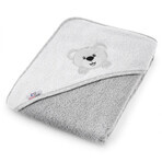 Bocioland, bathrobe, 100 x 100 cm, terrycloth, gray teddy bear, 1 pc Bocioland, bathrobe, 100 x 100 cm, terrycloth, gray teddy bear, 1 pc