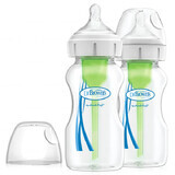 Dr Brown's Options+ Wide Neck Anti-Colic Baby Bottle with Teat 2 x 270ml