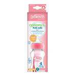 Dr Browns Options+ Anti-Colic Wide Neck Bottle with Teat Pink 270ml Dr Browns Options+ Anti-Colic Wide Neck Bottle with Teat Pink 270ml
