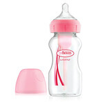 Dr Browns Options+ Anti-Colic Wide Neck Bottle with Teat Pink 270ml Dr Browns Options+ Anti-Colic Wide Neck Bottle with Teat Pink 270ml