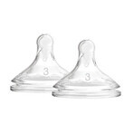 Dr. Brown's Options+, siliconenspeen met wijde hals, Niveau 3, natuurlijke stroming, vanaf 6 maanden, 2 stuks Dr. Brown's Options+, siliconenspeen met wijde hals, Niveau 3, natuurlijke stroming, vanaf 6 maanden, 2 stuks